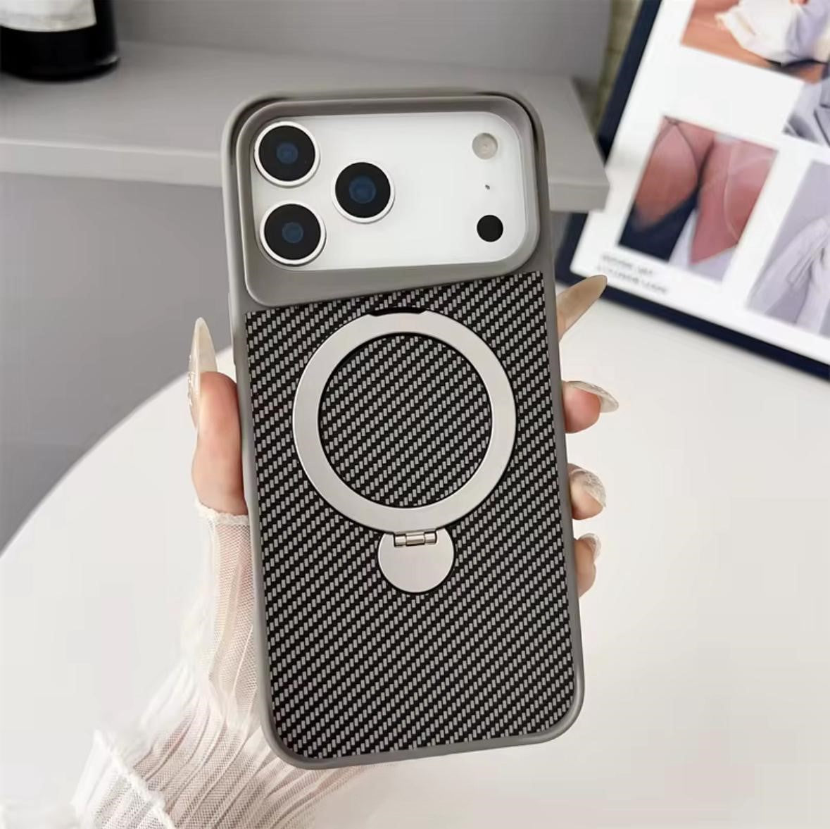 Carbon Fiber Flex™ iPhone Case with Built-In Kickstand