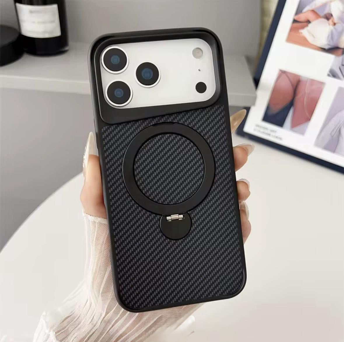 Carbon Fiber Flex™ iPhone Case with Built-In Kickstand