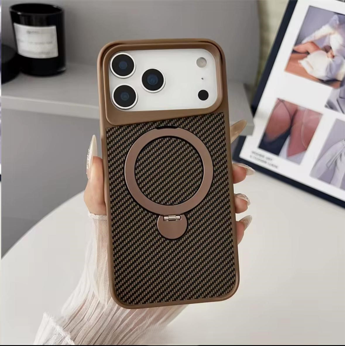 Carbon Fiber Flex™ iPhone Case with Built-In Kickstand