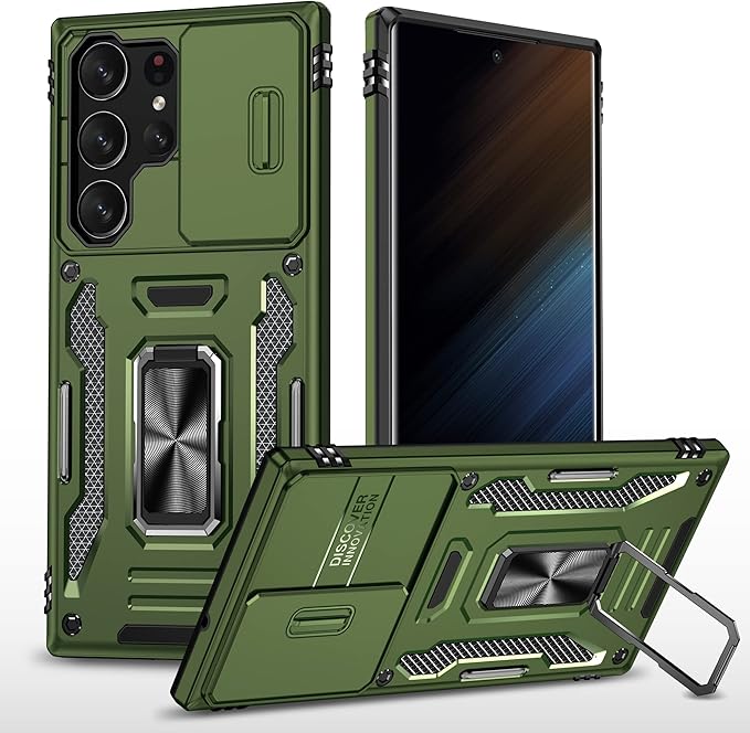 Kejiang™ Samsung Case with Camera Cover & Metal Ring