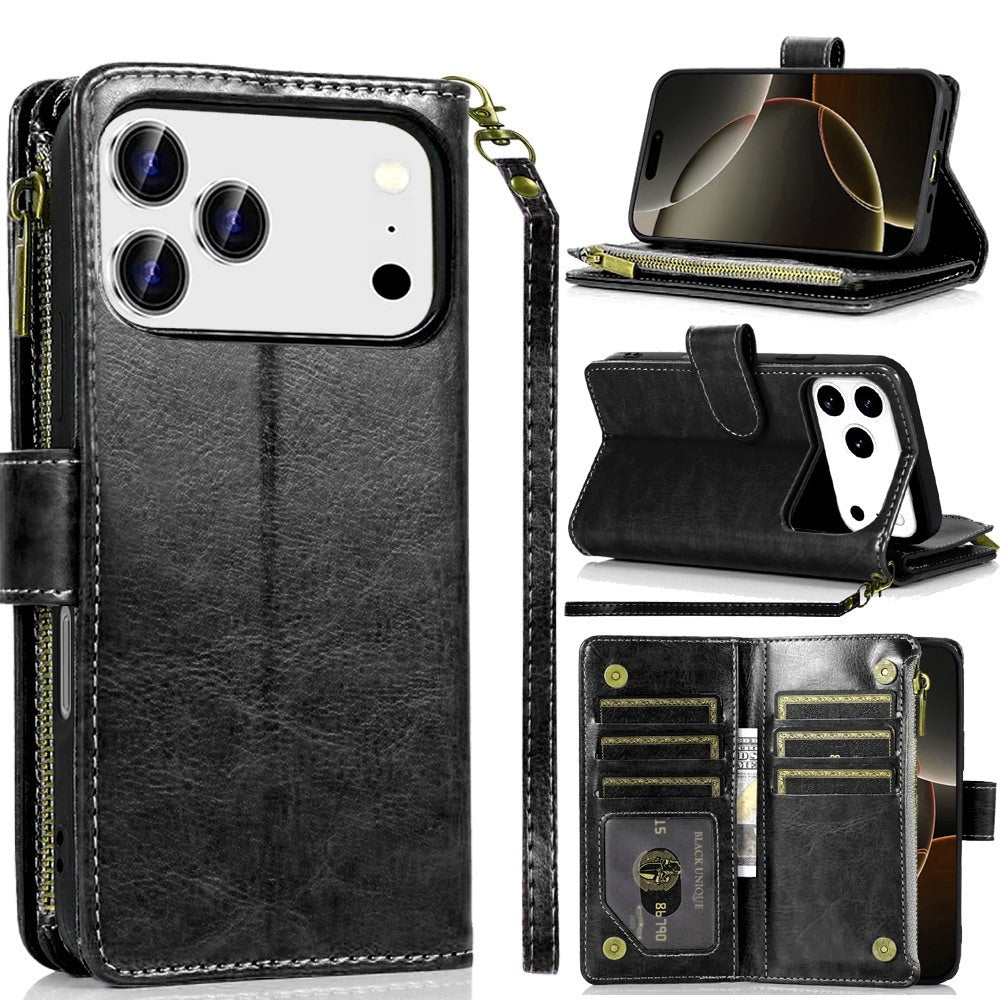 CarryGuard™ iPhone Flip Wallet Case with Hanging Strap